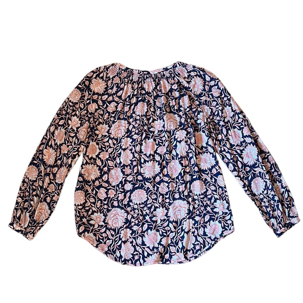 Lucky Brand Pink and Navy Floral Longsleeve Button Down Size Small - Picture 8 of 11